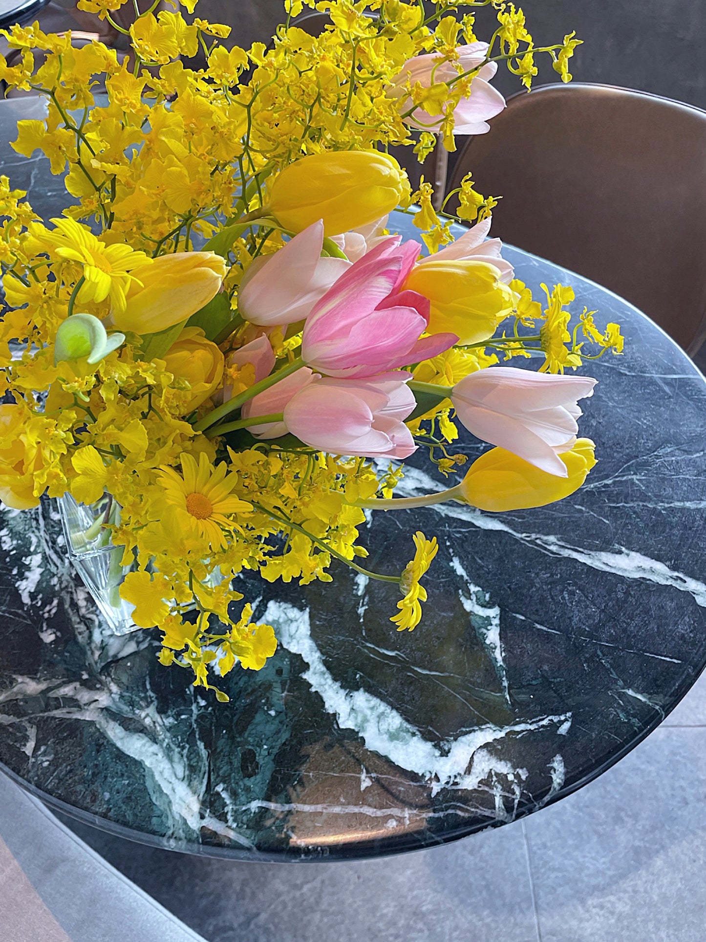 orchid vase arrangement